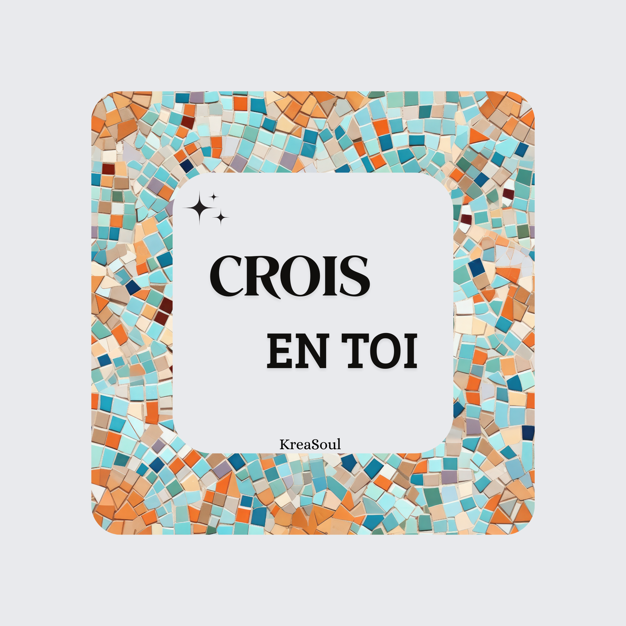 Aimants / Magnets Messages Bienveillants - Fond Mosaïque