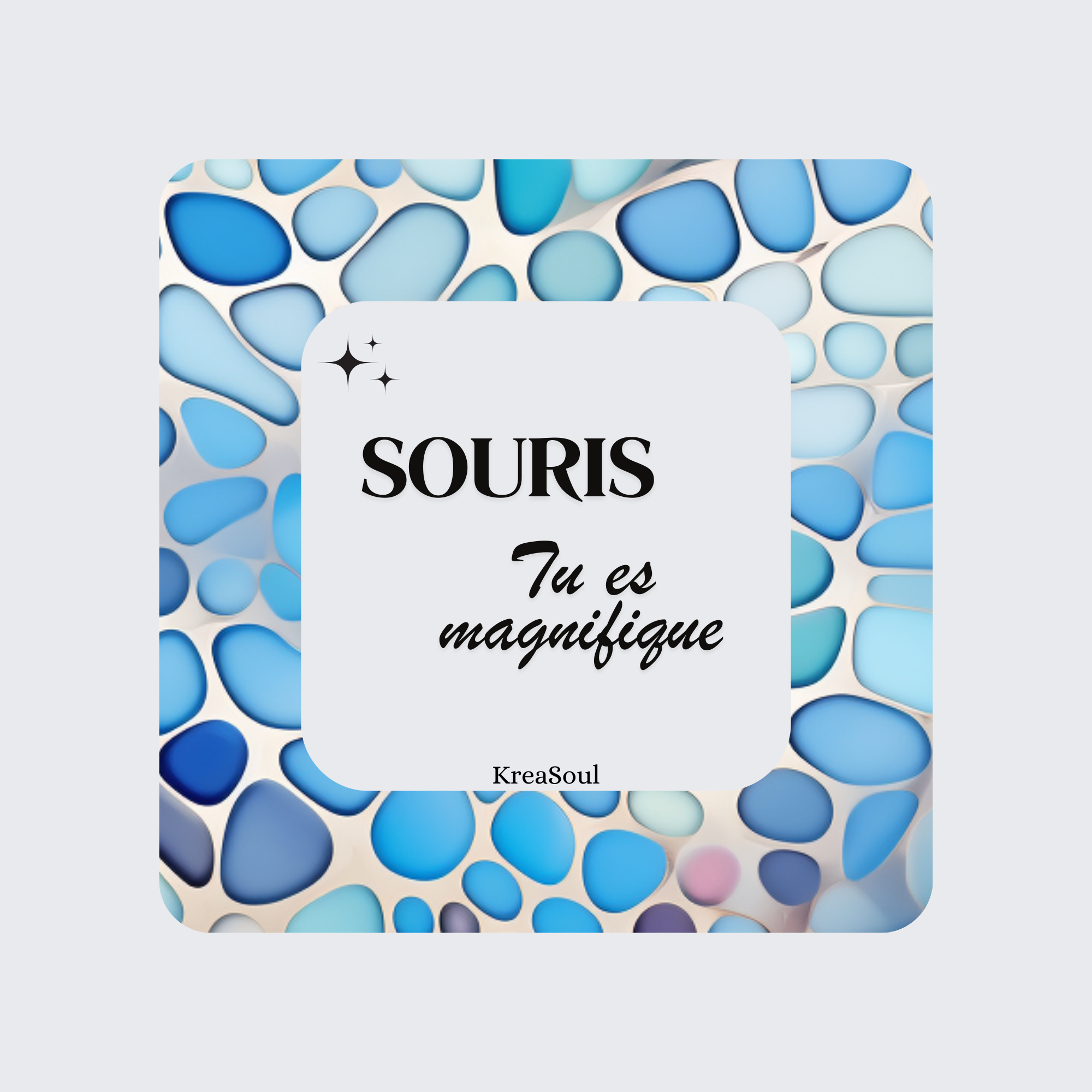 Aimants / Magnets Messages Bienveillants - Fond Mosaïque