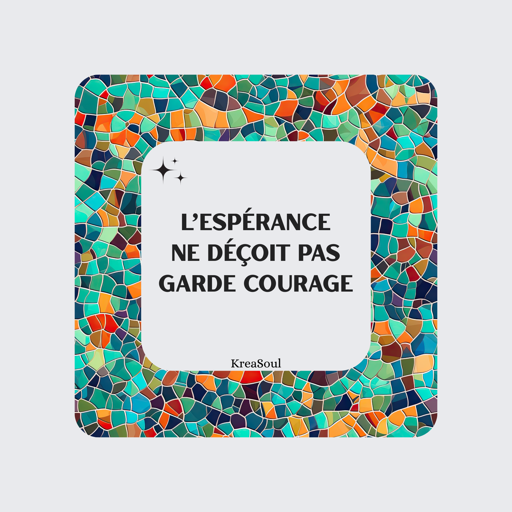 Aimants / Magnets Messages Bienveillants - Fond Mosaïque