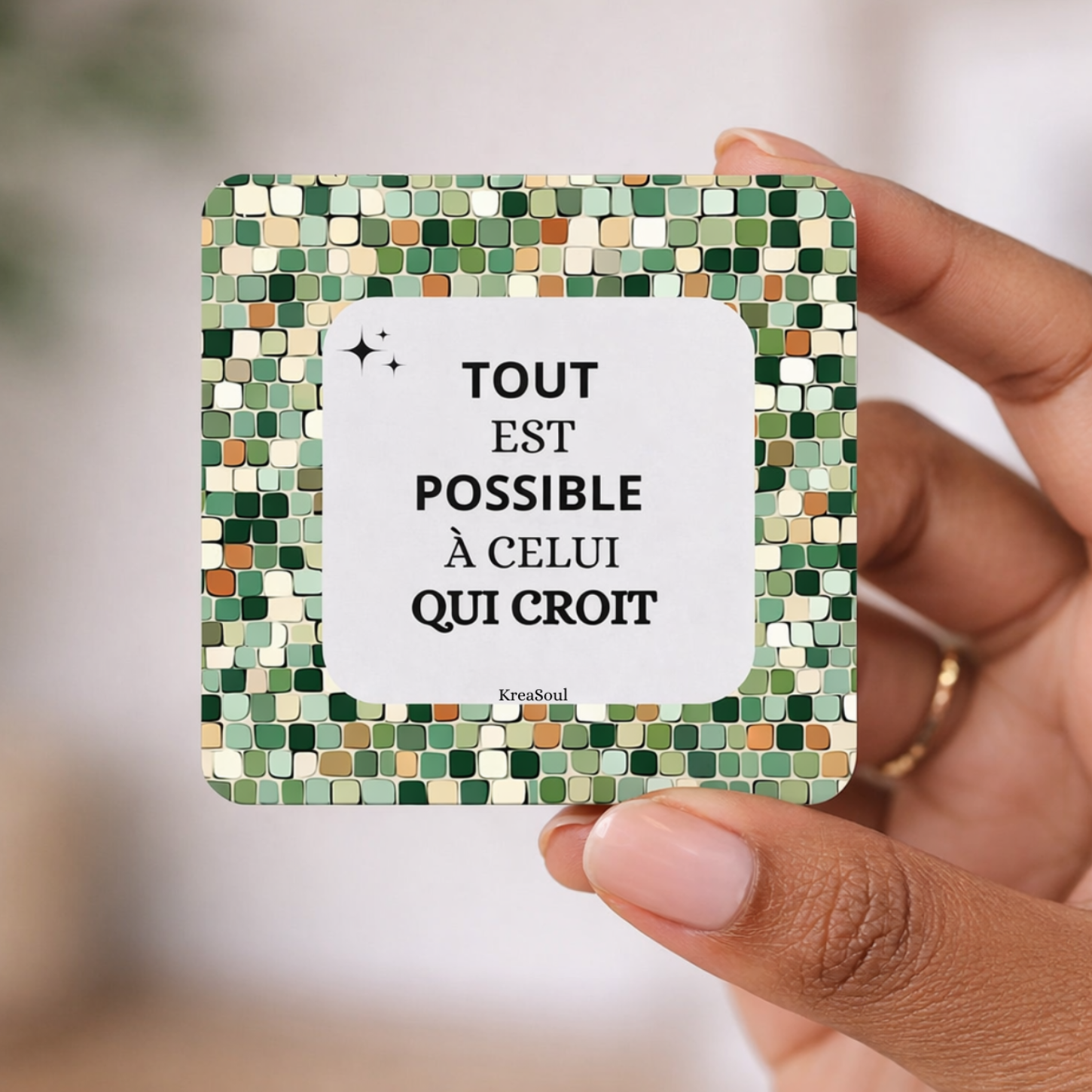 Aimants / Magnets Messages Bienveillants - Fond Mosaïque
